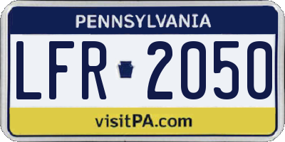 PA license plate LFR2050