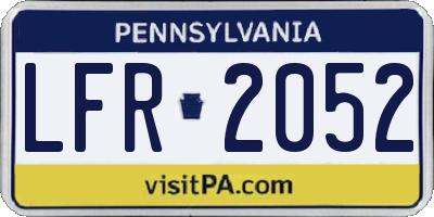 PA license plate LFR2052