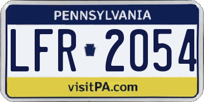 PA license plate LFR2054