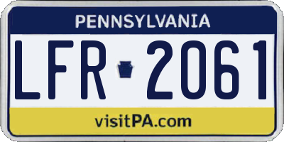 PA license plate LFR2061