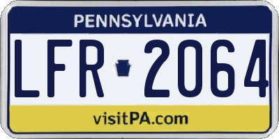 PA license plate LFR2064