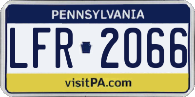 PA license plate LFR2066