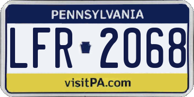PA license plate LFR2068