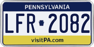 PA license plate LFR2082