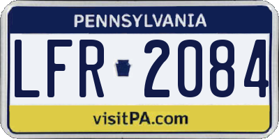 PA license plate LFR2084
