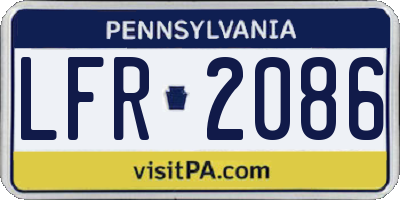 PA license plate LFR2086