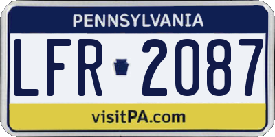 PA license plate LFR2087