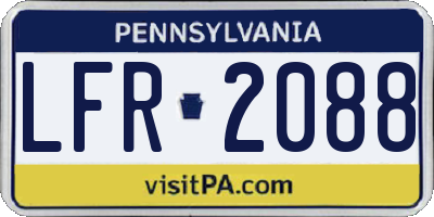 PA license plate LFR2088