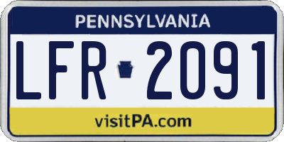 PA license plate LFR2091