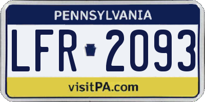 PA license plate LFR2093