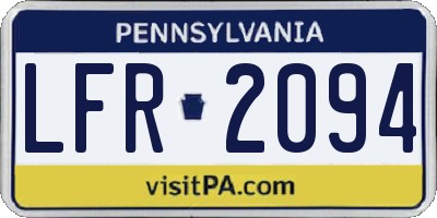 PA license plate LFR2094
