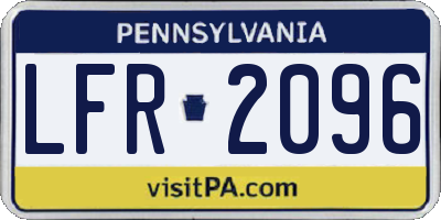 PA license plate LFR2096