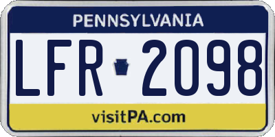 PA license plate LFR2098