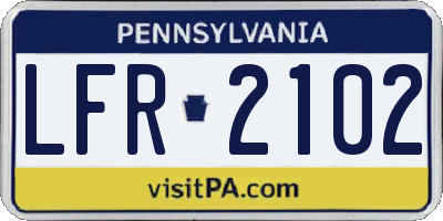 PA license plate LFR2102