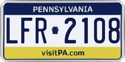 PA license plate LFR2108