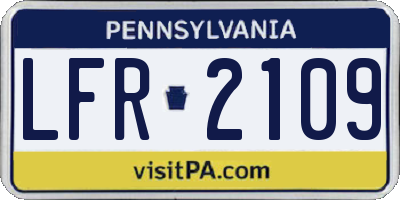 PA license plate LFR2109