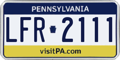 PA license plate LFR2111
