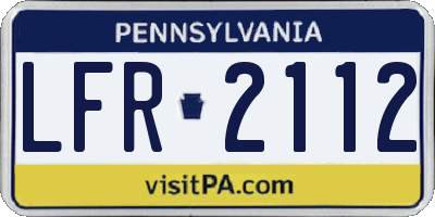 PA license plate LFR2112