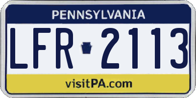 PA license plate LFR2113