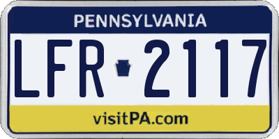 PA license plate LFR2117