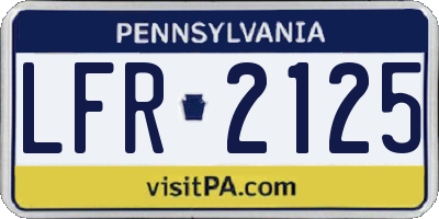 PA license plate LFR2125