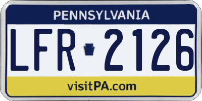 PA license plate LFR2126