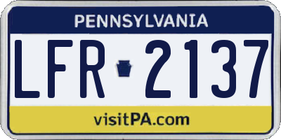 PA license plate LFR2137