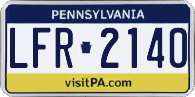 PA license plate LFR2140