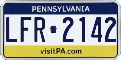 PA license plate LFR2142