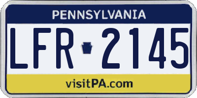 PA license plate LFR2145