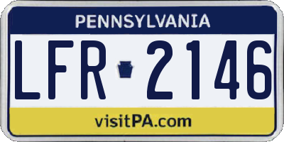 PA license plate LFR2146
