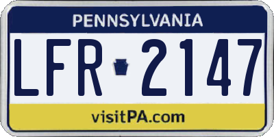PA license plate LFR2147