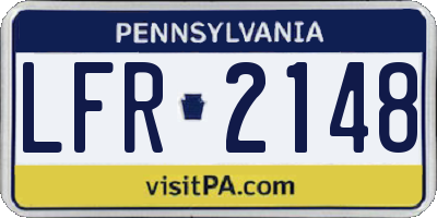 PA license plate LFR2148