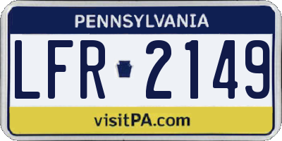 PA license plate LFR2149