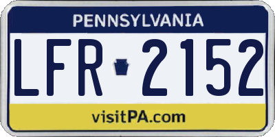 PA license plate LFR2152