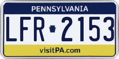 PA license plate LFR2153