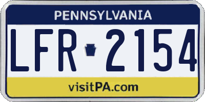 PA license plate LFR2154