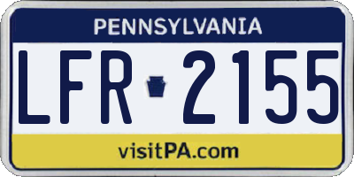 PA license plate LFR2155