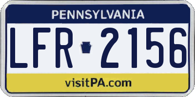 PA license plate LFR2156