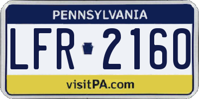 PA license plate LFR2160