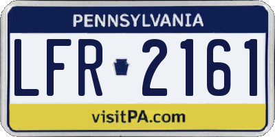 PA license plate LFR2161