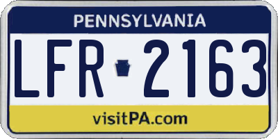 PA license plate LFR2163