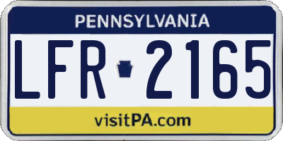 PA license plate LFR2165