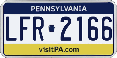 PA license plate LFR2166