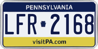PA license plate LFR2168