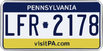 PA license plate LFR2178