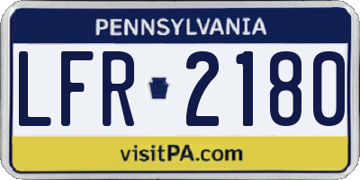 PA license plate LFR2180