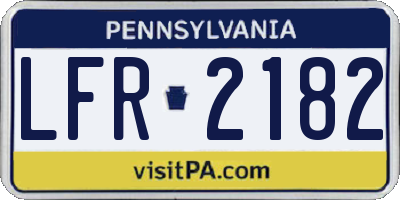 PA license plate LFR2182