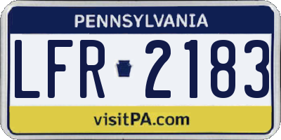 PA license plate LFR2183