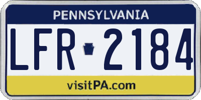 PA license plate LFR2184